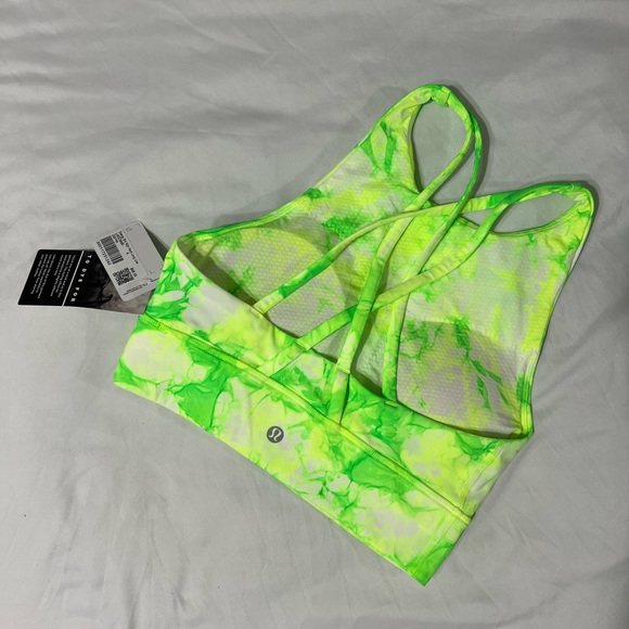 Energy High Neck Longline Bra in Green Tie Dye NWT - Picture 2 of 3